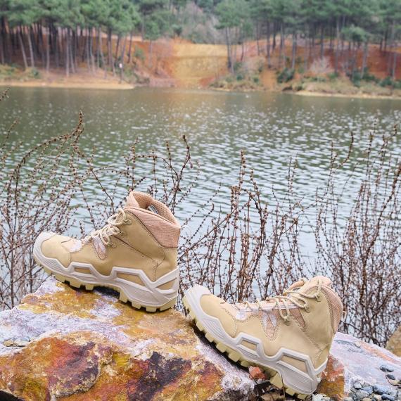 Rigel Pro Mid Kışlık  Hakiki Kum Nubuk Deri Soğuk ve Su Geçirmez Tactical Outdoor Büyük Numara Asker Botu
